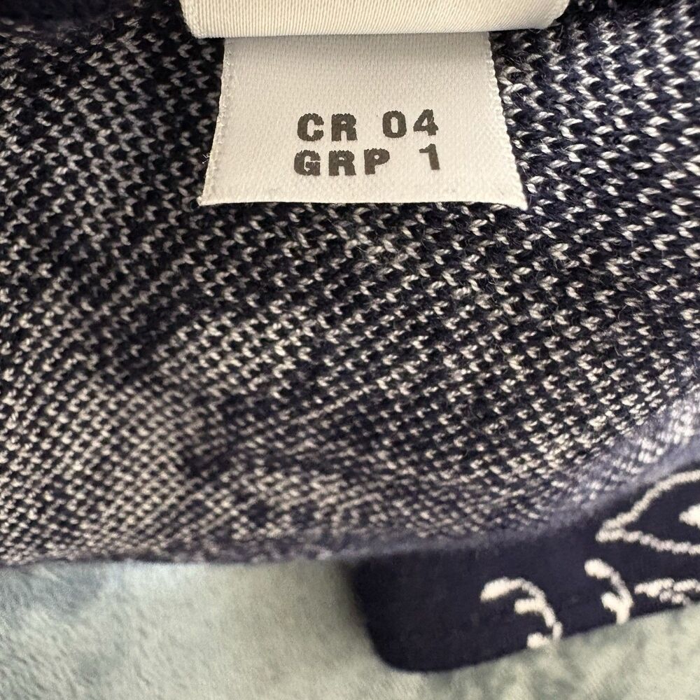 St John Collection Marie Gray Woman Navy Blue & White Floral Tapestry Cardigan 6 - Picture 8 of 8